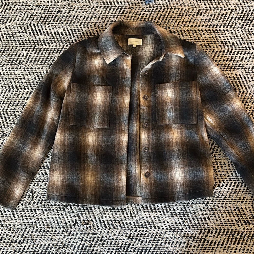 Flannel button down top